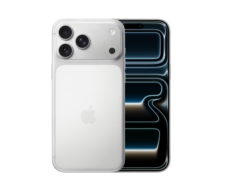 Apple iPhone 17 Pro Max 512 GB in Silber, Vorder- und Rückseite